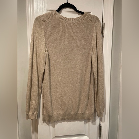 Tommy Hilfiger Sparkly Gold Knit Crew Neck Long Sleeve Pullover Sweater Size XL - Picture 7 of 10